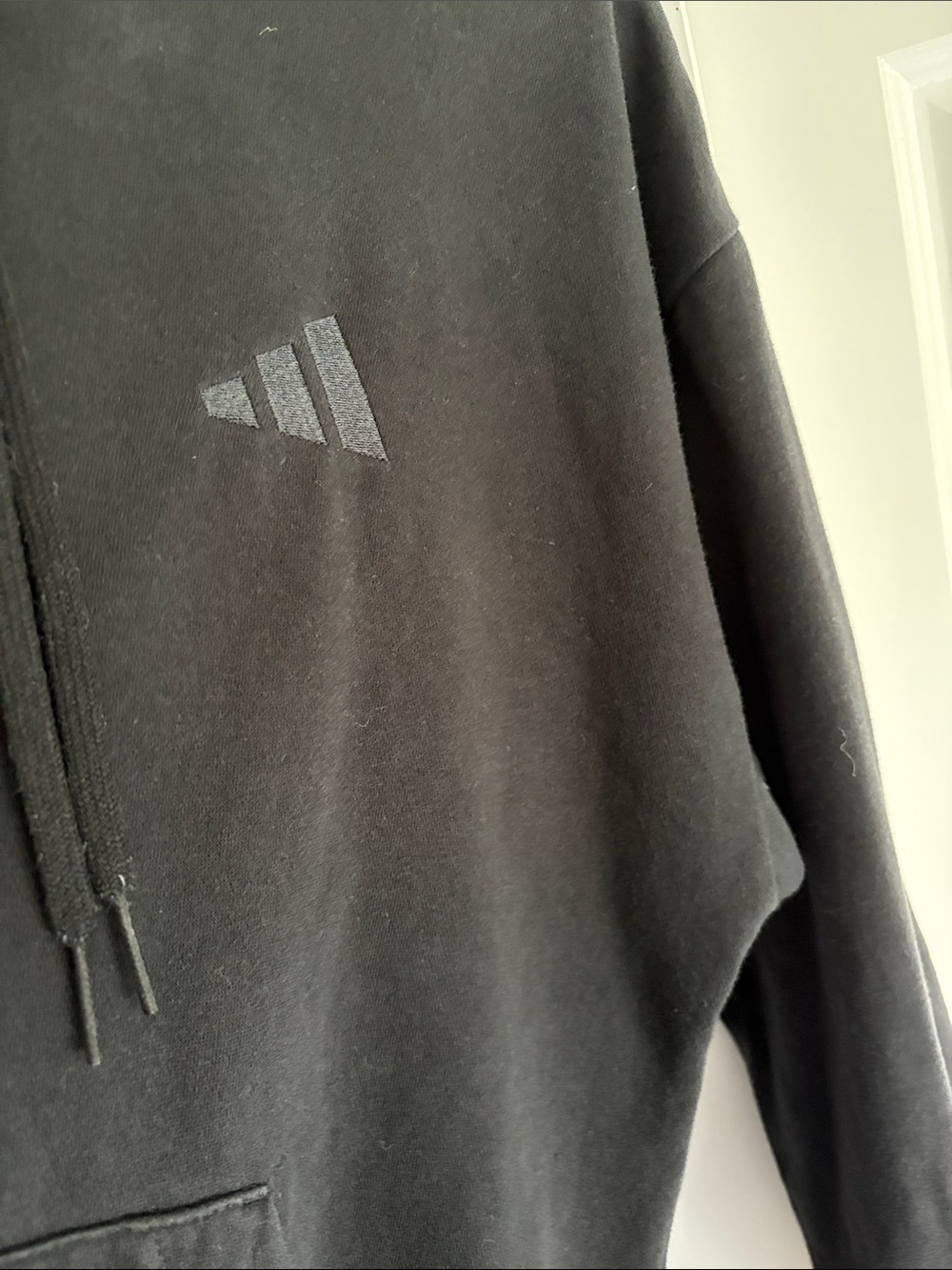 Adidas Black Pullover Hoodie with Subtle Logo - Picture 2 of 5